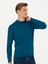 Erkek Petrol Slim Fit Çeyrek Balıkçı Yaka Triko Kazak 50276521-VR102 3