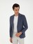 Erkek İndigo Slim Fit %100 Keten Ceket 50284602-VR028 1