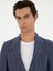 Erkek İndigo Slim Fit %100 Keten Ceket 50284602-VR028 2