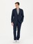 Erkek Lacivert Slim Fit Yün Karışımlı Çizgili Kumaş Pantolon 50273654-VR033 1