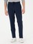 Erkek Lacivert Slim Fit Yün Karışımlı Çizgili Kumaş Pantolon 50273654-VR033 2