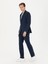 Erkek Lacivert Slim Fit Yün Karışımlı Çizgili Kumaş Pantolon 50273654-VR033 3