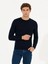 Erkek Lacivert Slim Fit Bisiklet Yaka Basic Triko Kazak 50237038-VR033 1