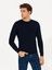 Erkek Lacivert Slim Fit Bisiklet Yaka Basic Triko Kazak 50237038-VR033 2