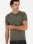 Erkek Haki Slim Fit Bisiklet Yaka Triko T-shirt 50249549-VR027 3