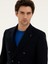 Erkek Lacivert Slim Fit Yün Karışımlı Kruvaze Ceket 50278131-VR033 2