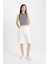 Yüksek Bel Cepli Basic Düz Gabardin Kapri D0326AX24SM 2
