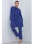 Kadın Indigo Örme Pantolon Tunik Alt Üst Takım 6654 1
