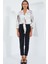 Kadın Oversize Dökümlü Crop Saten Gömlek 906 - Kahverengi 3