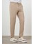Erkek Bej Poliviskon Trend Ipli Jogger Slim Fit Spor Pantolon 2