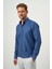 Erkek Lacivert Slim Fit Düğmeli Yaka Gömlek 1