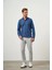 Erkek Lacivert Slim Fit Düğmeli Yaka Gömlek 2