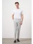 Erkek Gri Poliviskon Trend Pileli Slim Fit Spor Pantolon 5