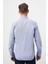 Erkek Mavi Pamuk Baskılı Desenli Italyan Yaka Slim Fit Gömlek 5