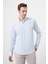 Erkek A. Mavi Pamuk Ekoseli Düğmeli Yaka Slim Fit Gömlek 2