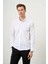 Erkek Beyaz Slim Fit Düğmeli Yaka Gömlek 1