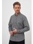 Erkek Gri Trend Oduncu Ekoseli Düğmeli Yaka Regular Fit Gömlek 2