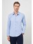 Erkek A. Mavi Pamuk Düz Desen Italyan Yaka Slim Fit Gömlek 1