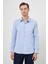 Erkek A. Mavi Pamuk Düz Desen Italyan Yaka Slim Fit Gömlek 3