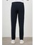 Erkek Lacivert Poliviskon Trend Ipli Jogger Slim Fit Spor Pantolon 4