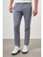 Erkek Lacivert Sawa Desenli Poliviskon-Keten Slim Fit Pantolon 1