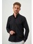 Erkek Siyah Slim Fit Düğmeli Yaka Gömlek 1
