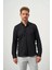 Erkek Siyah Slim Fit Düğmeli Yaka Gömlek 3