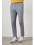 Erkek Lacivert Keten Desenli Yandan Lastikli Slim Fit Pantolon 1