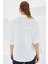 Kadın Beyaz Kısa Kol Oversize Keten Gömlek 20240 4