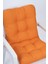 Candy Turuncu Pofidik Arkalıklı Sandalye Minderi Özel Dikişli Bağcıklı 43X88 cm 2
