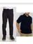 Unisex Çocuk Ribana Bel Lacivert Okul Pantolon +Kısa Kol Pamuk Polo Yaka T-Shırt 1