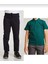 Unisex Çocuk Ribana Bel Lacivert Okul Pantolon +Kısa Kol Pamuk Polo Yaka T-Shırt 1