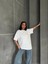 Oversize Rej Basic Beyaz Rahat T-Shirt 1