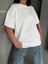 Oversize Rej Basic Beyaz Rahat T-Shirt 5