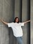 Oversize Rej Basic Beyaz Rahat T-Shirt 4