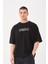 Erkek Bisiklet Yaka Baskı Detaylı Oversize T-Shirt 5
