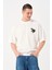 Erkek Bisiklet Yaka Baskılı Oversize T-Shirt 3