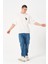 Erkek Bisiklet Yaka Baskılı Oversize T-Shirt 4