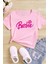 Kız Çocuk Pamuk Çiçekli Barbie Çocuk T-Shirt 4