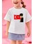 Çocuk Pamuk Bayrağımız ve Atamız Beyaz Siyah Çocuk T-Shirt 2