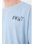 Erkek Bisiklet Yaka Göğüs Baskı Detaylı Oversize T-Shirt 2