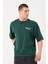 Erkek Bisiklet Yaka Göğüs Baskı Detaylı Oversize T-Shirt 2
