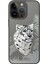 iPhone 15 Pro Uyumlu Kılıf 3Boyutlu PU Deri Savanna İçi Süet Kapak - Snow Leopard Siyah 1