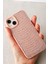 Paladyum Case iPhone 15 Uyumlu Pembe Pırlanta Taşlı Kılıf 4