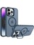 Apple iPhone 15 Pro Max Metal Bracket Lacivert Magsafe Mat Plastik Kılıf 1