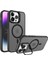Apple iPhone 15 Pro Metal Bracket Siyah Magsafe Mat Plastik Kılıf 1