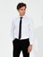 Erkek Beyaz Modern Fit %100 Pamuk İtalyan Yaka Basic Gömlek 50261221-VR013 6