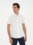 Erkek Beyaz Slim Fit Keten Karışımlı Kısakol Gömlek 50288558-VR013 1