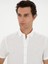 Erkek Beyaz Slim Fit Keten Karışımlı Kısakol Gömlek 50288558-VR013 2