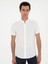 Erkek Beyaz Slim Fit Keten Karışımlı Kısakol Gömlek 50288558-VR013 3